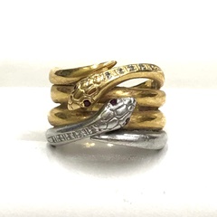 K18  ダイヤ　ヘビ型　指輪